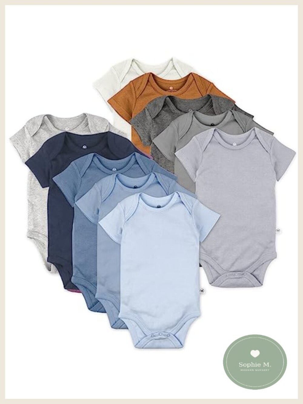 10-Pack Short Sleeve Bodysuits One-Piece for Baby Boys Girls 6-9 Months